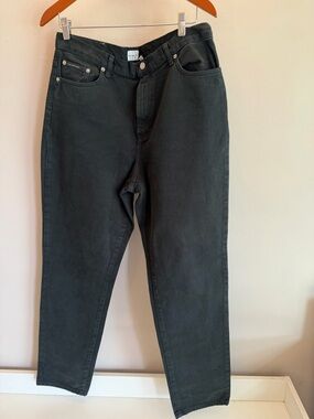 Calvin Klein Jeans Vintage High Rise Straight Leg Faded Black Denim Size 14